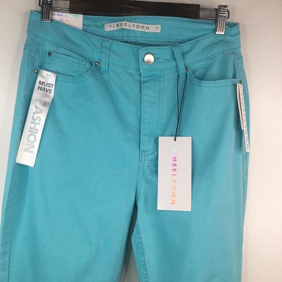 Tinseltown High Rise Juniors Skinny Jeans Sea Glass Size 11. NWT - Picture 5 of 13